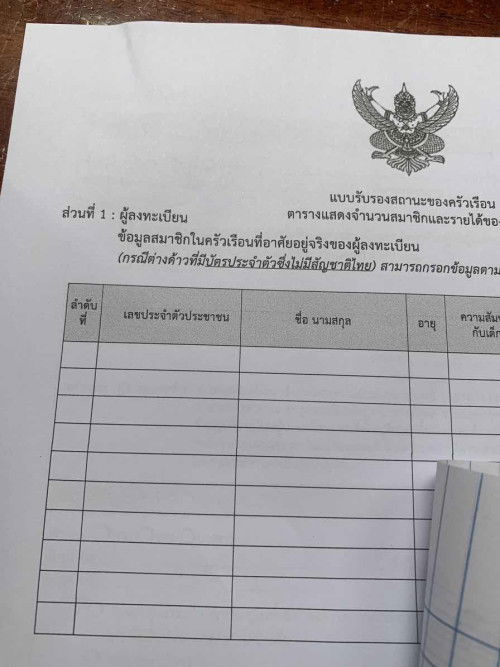 รับรองสถานะครัวเรือน