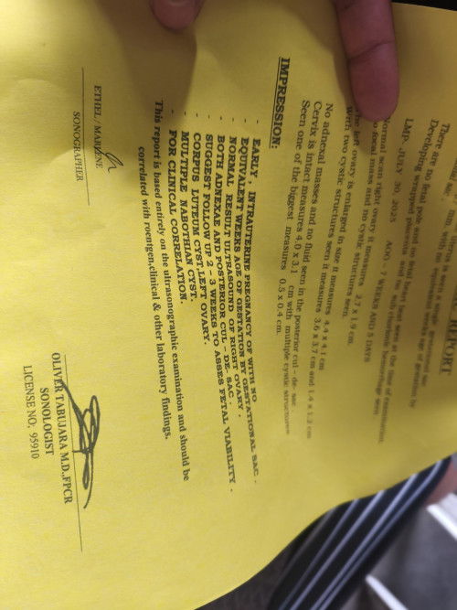 Hi mga mi nag PT po ako last week malinaw siya then nag pa TV's din ako at Eto result LMP ko august7