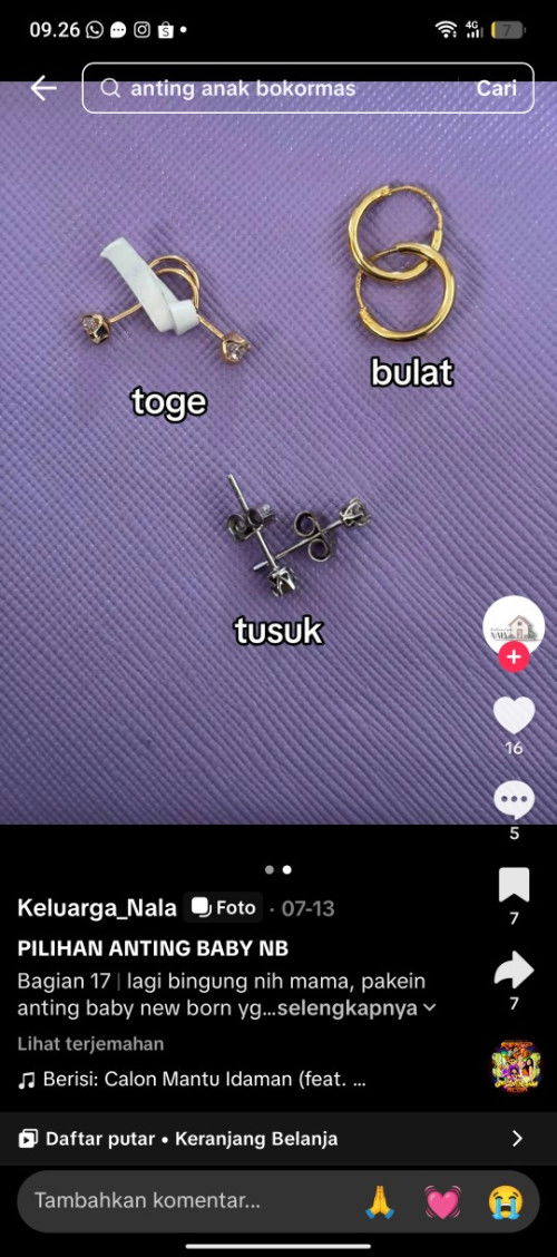 Anting untuk bayi