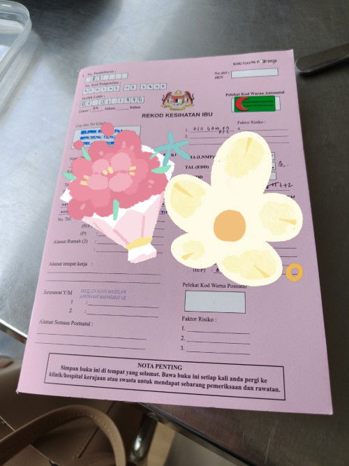 Alhamdulillah...Bukk buku pink.. 8week skli nurse bgi mkn zincofer..