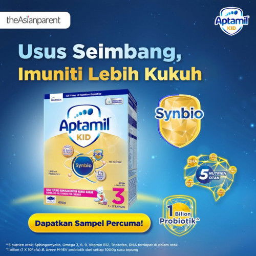 Percuma! Aptamil™ KID Step 3 dengan Synbio untuk Anak Anda 💛