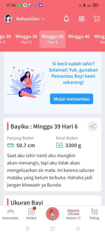 Belum ada tanda-tanda kontraksi