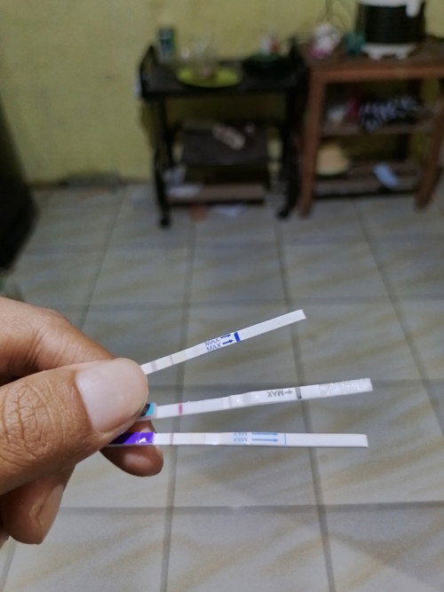 Bun mau tanya dong. Hpht 13 desember kenapa kemaren pas di tespek masih garis 2 samar yaa.