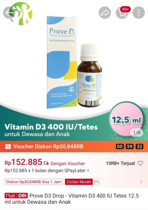 Vit d3 bayi 1 bulan