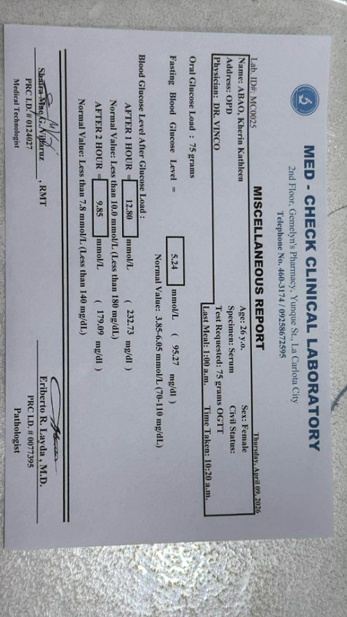 nag OGTT ako, 30 weeks na ako ngayon at ito ang result. my ganito din ba dito?