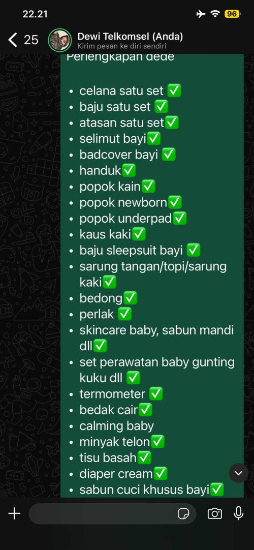 Perlengkapan dede bayi di 31w