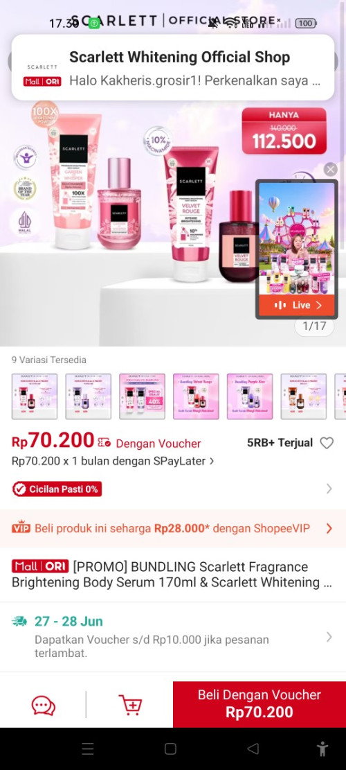 Body serum scarlet