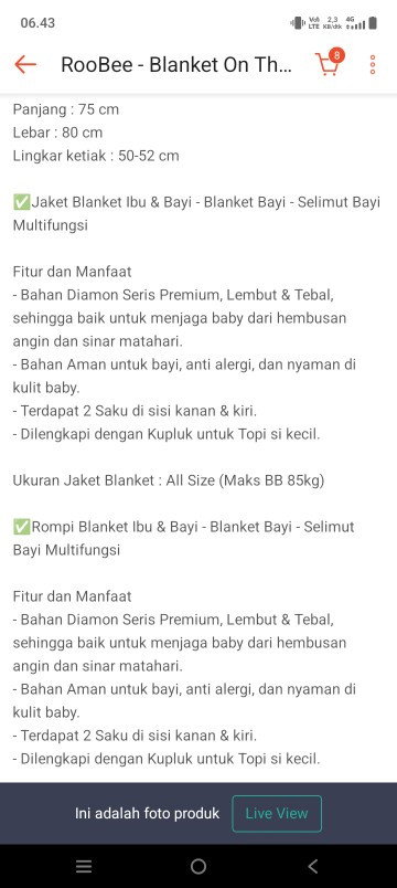 Preloved Jaket Blanket Multifungsi