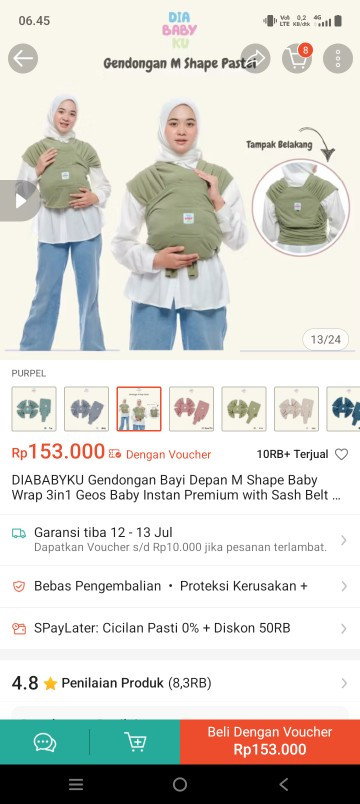 Preloved Gendongan M-Shape Newborn