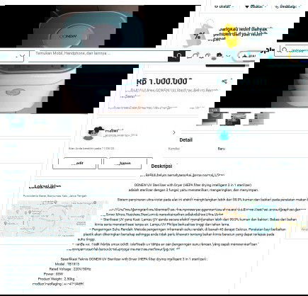 jual starilizing baru blm pernah dipakai