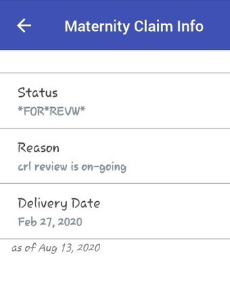 SSS matbenefit Claim