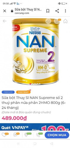 Sữa Nan Vàng thụy sỹ