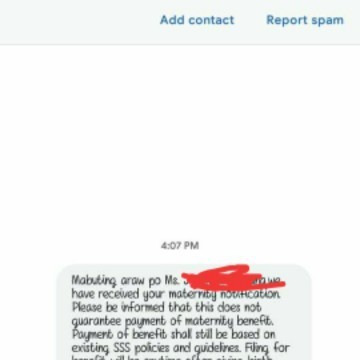 Sss maternity/helping someone