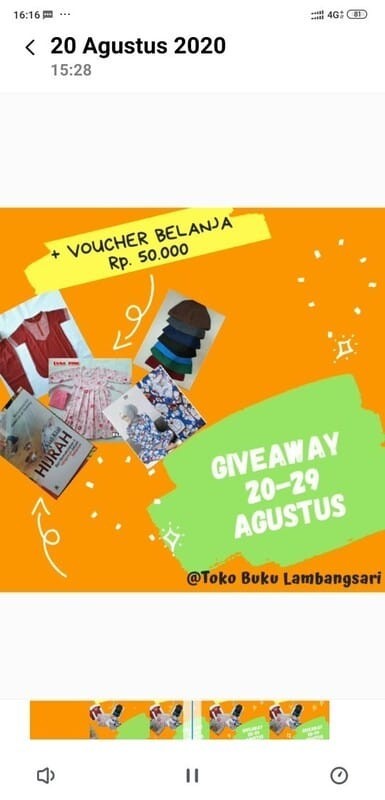 GIVEAWAY MULAI TANGGAL 20-29 AGUSTUS 2020
