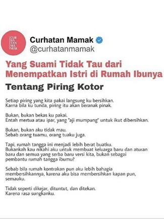 Dilema istri dirumah mertua