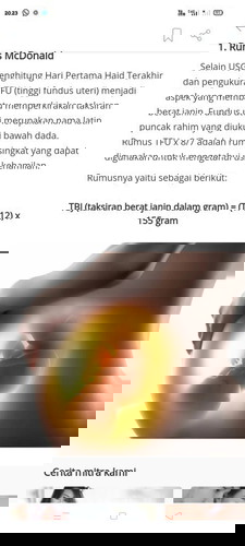 Rumus menghitung taksiran berat janin