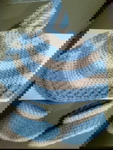 Hand made baby booties with beanie