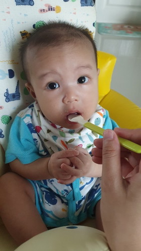 สอบถามแม่ๆค่ะ เริ่มป้อนข้าวบด+ราดนมแม่ตอนน้องกี่เดือนกันค่ะ