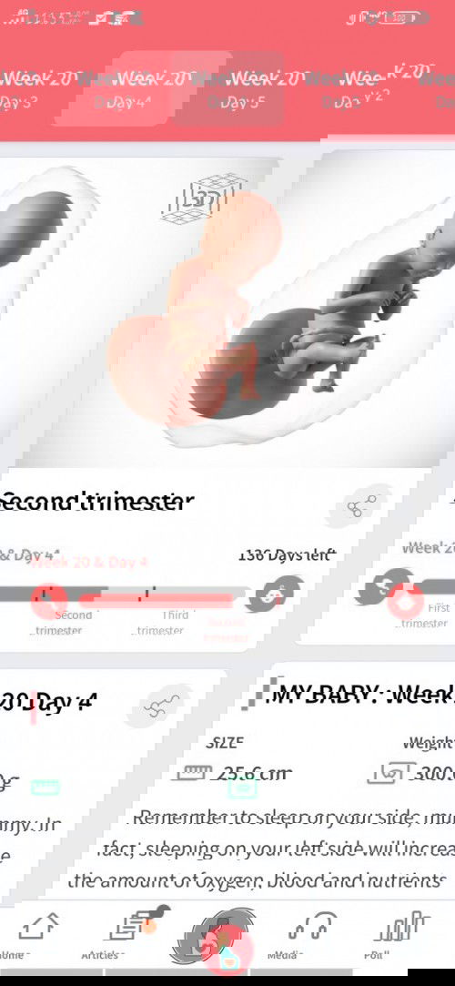 20 weeks and 4 days via LMP