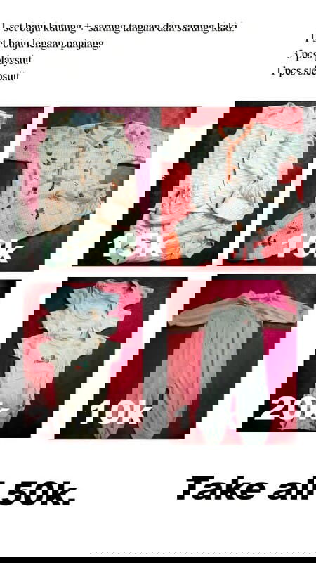 Jual baju bekas untuk NB