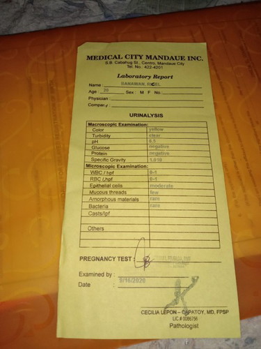 Urinalysis result