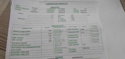 Urinalysis Result