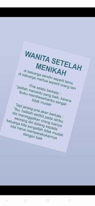 Istri/Menantu dan Perasaannya