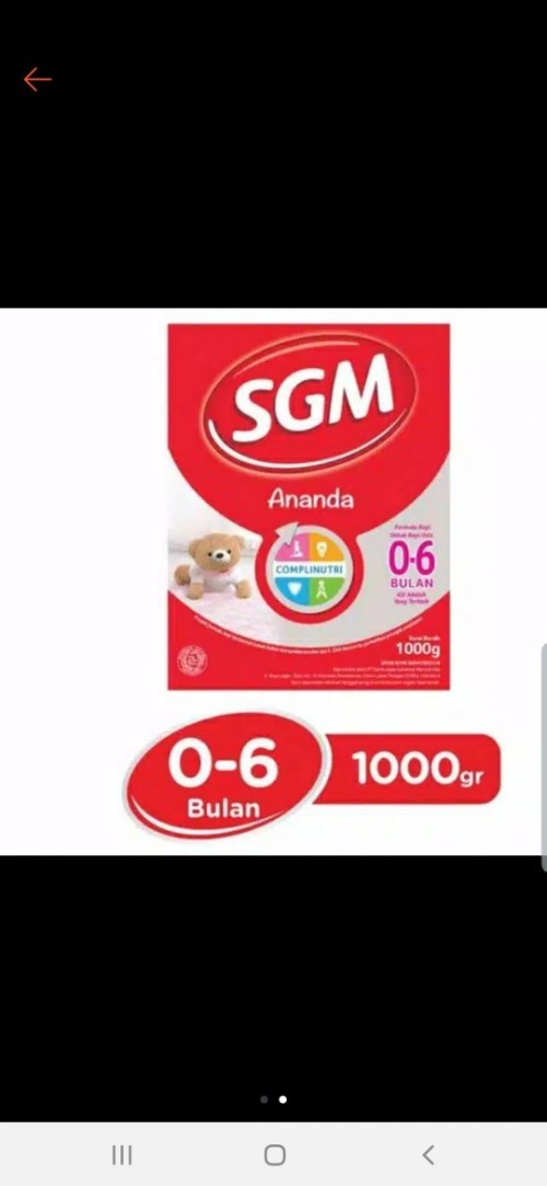 Jual Susu SGM Ananda 0-6 bulan