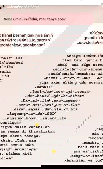 Jawaban artis Sandy Aulia, dari artikel mengenai flek