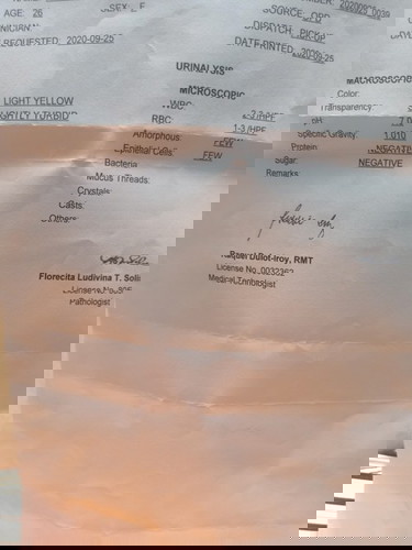 urinalysis result