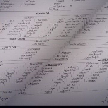 hasil cek darah