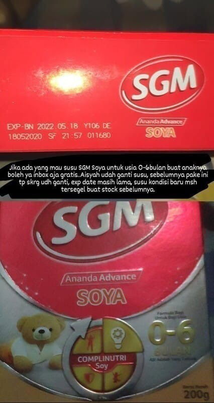susu soya gratis anak usia 0-6 bulan (stock habisss)