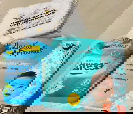 FOR SALE with freebie (diapers & cotton balls)