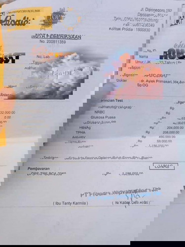 Cek darah atau cek lab kehamilan