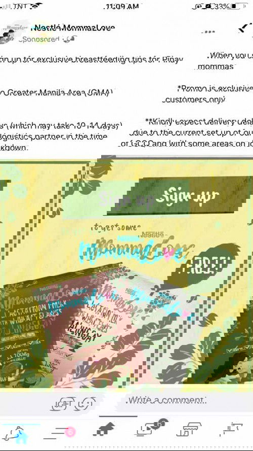 Free item from Nestle MommaLove