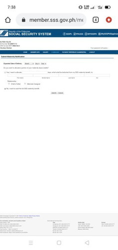 sss maternity benefits