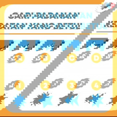 Cari padanan keratan yang betul!