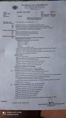 Papsmear result