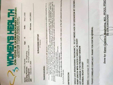 Risk of left ovarian cyst during pregnancy?