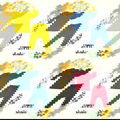 Setelan polos Unisex untuk anak perempuan dan laki-laki