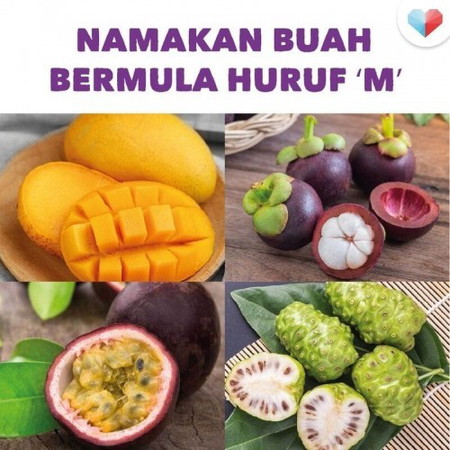 Nama buah apa agaknya bermula huruf di bawah ya?