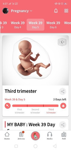 39 weeks and 5days pregnant