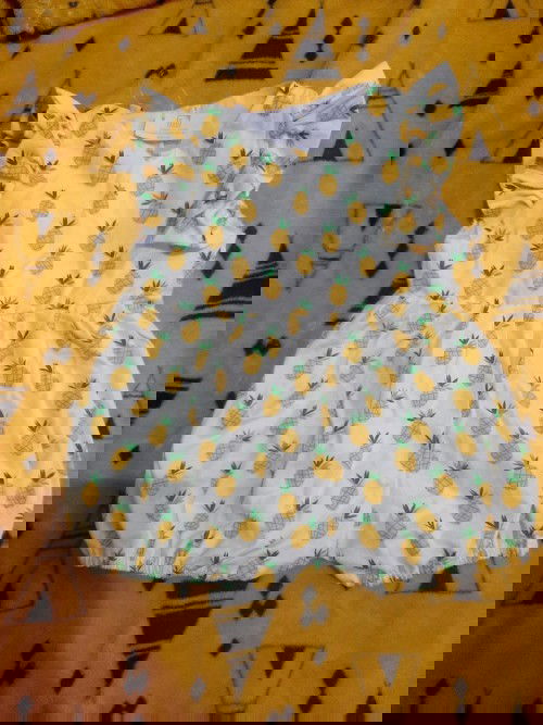 Orchid Playsuit - Ruffle Sleeves in Juicy Pineapple Print by Lil' Tati.