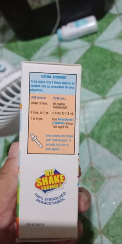 Paracetamol tempra 100mg/ml syrup