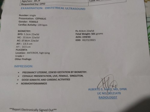 ULTRASOUND RESULT