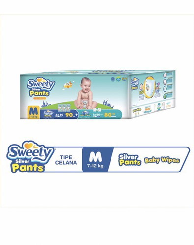 Dijual Popok Sweety Silver Pants ukuran M, Kondisi Baru