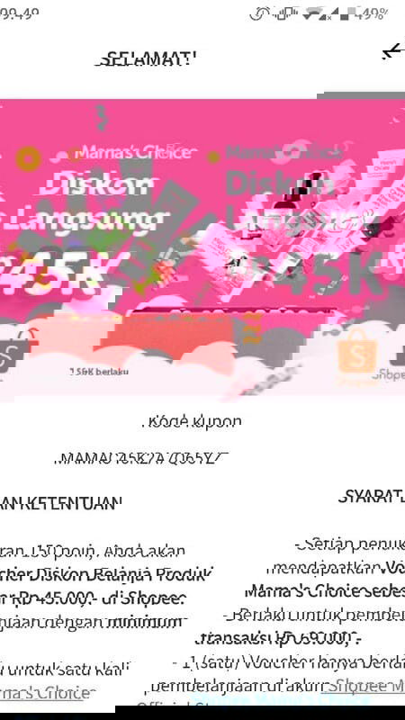 Voucher mama choice shopee