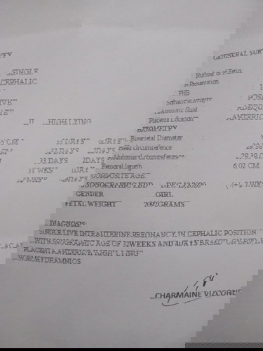Ultrasound report