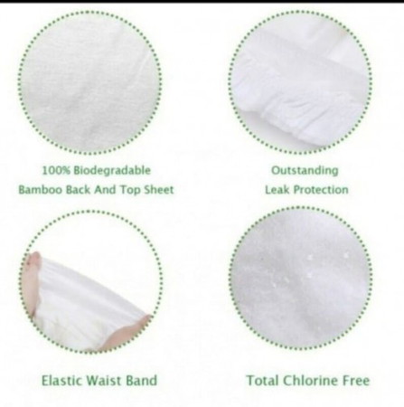 Pre Order - Natural bamboo fiber diapers