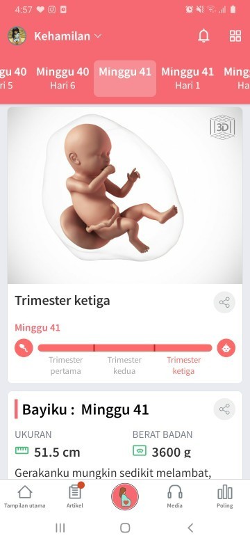 41 week belum lahir juga